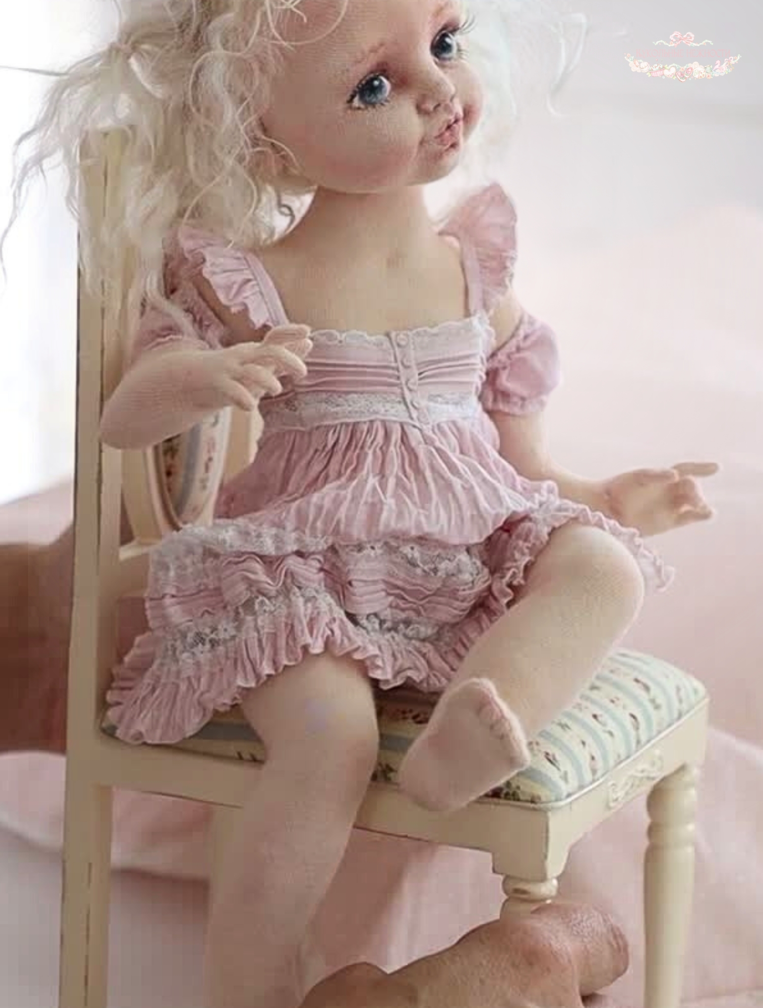 фото  Видео-курс: платье-сорочка для куклы школа кукол Ариши