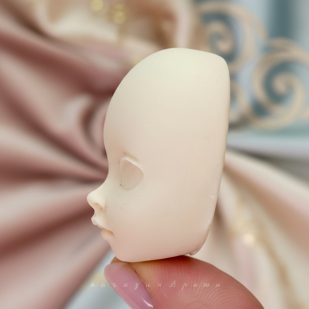 Детальное фото декоративной фигурки "Заготовка голова куклы #14. Размер 4, 5см×4см, цвет экрю " из пластика - магазин Ариши