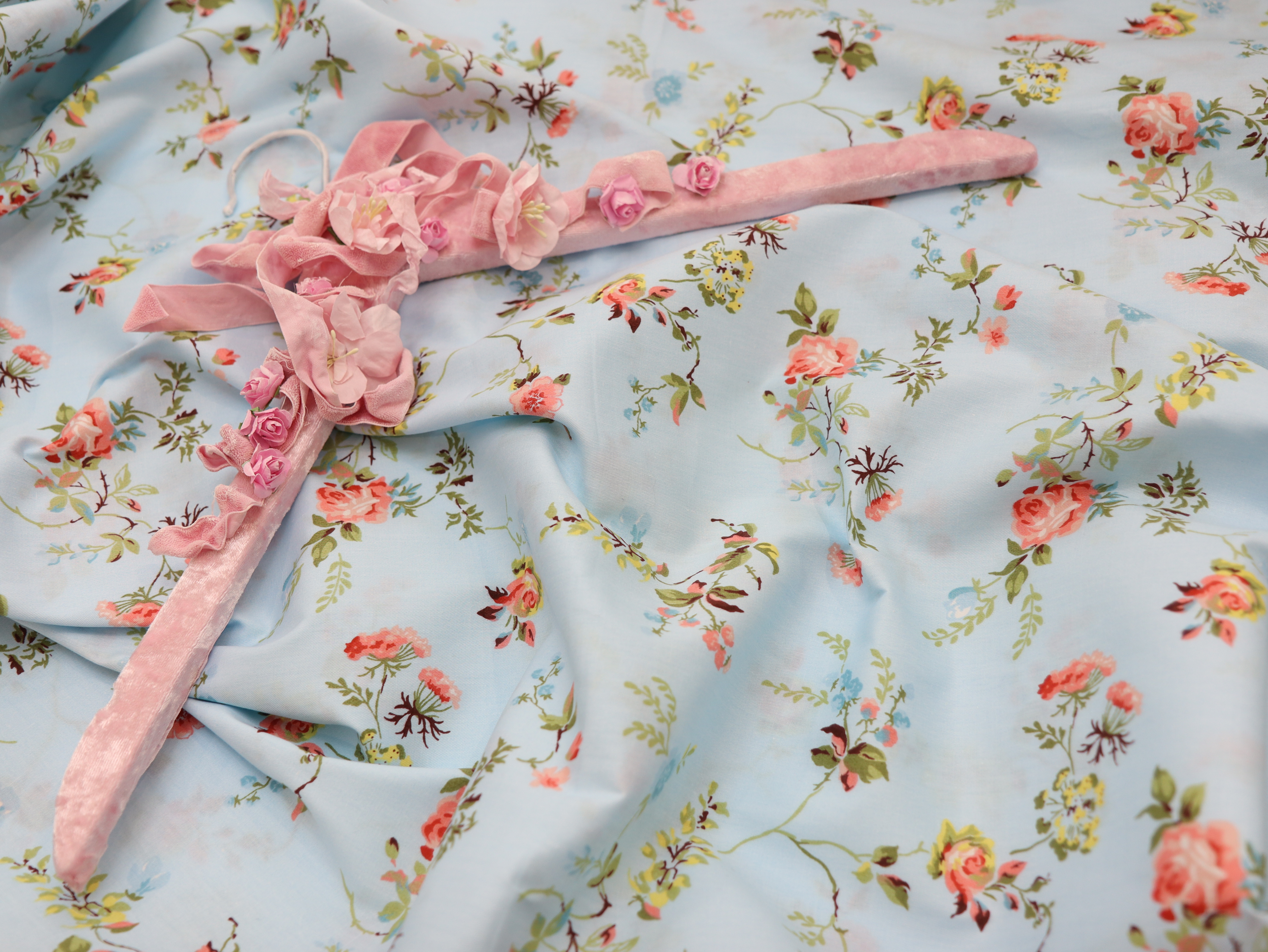 картинка Ткань хлопок "Летняя фантазия" голубой. от магазина Ариши Рукодельные нежности