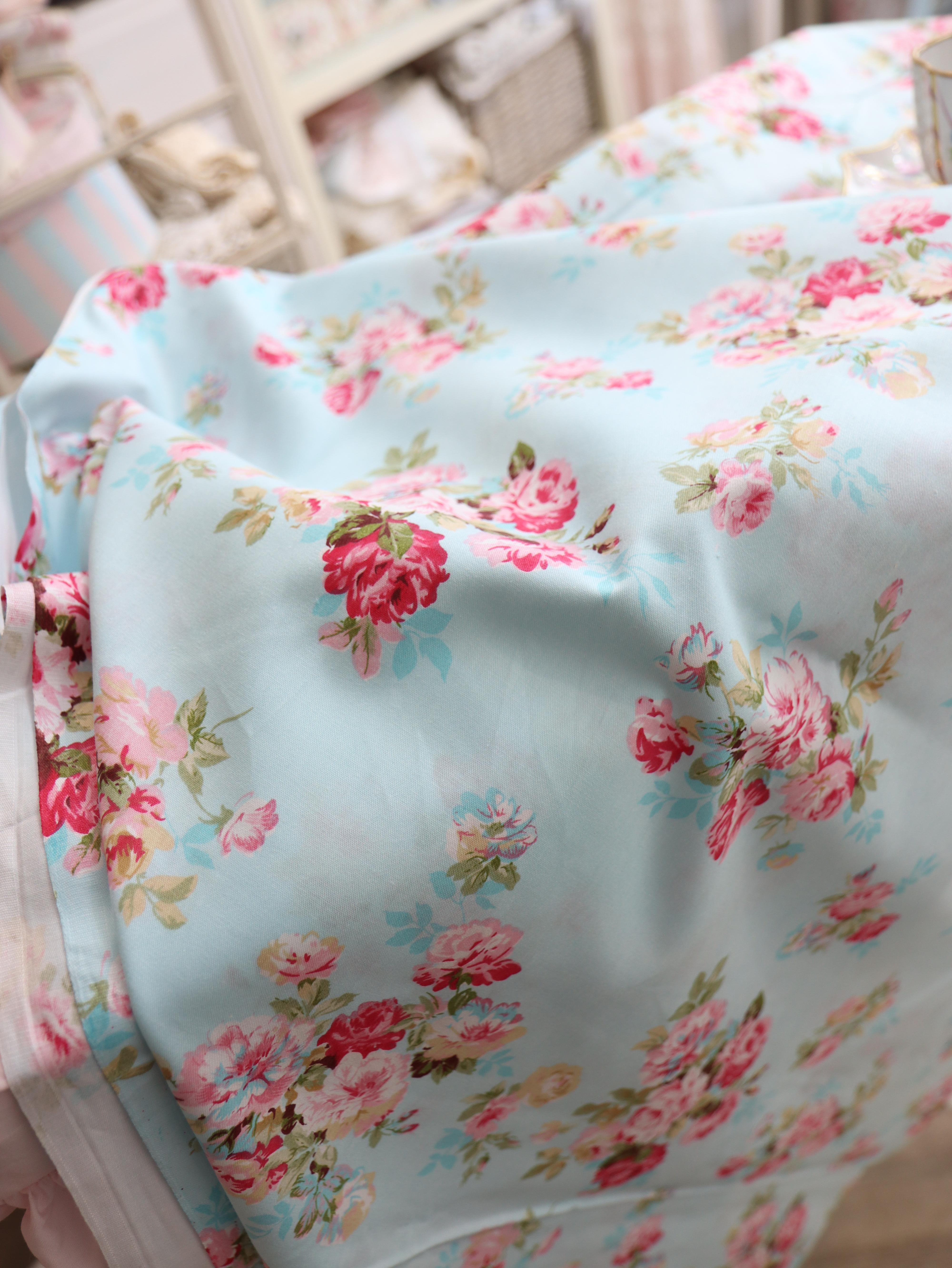 картинка Ткань хлопок "Елена Бирюзово-голубой" . от магазина Ариши Рукодельные нежности