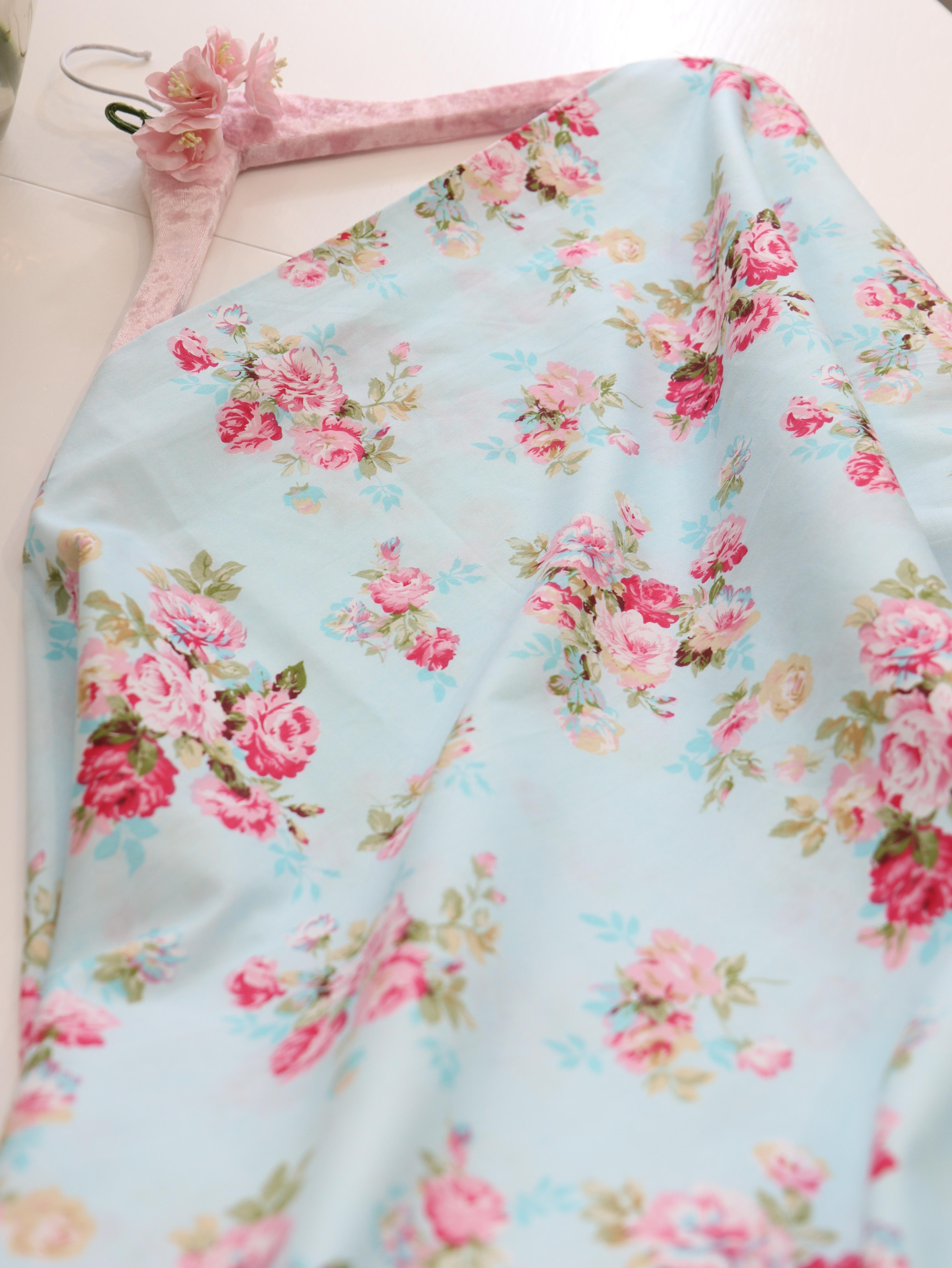 картинка Ткань хлопок "Елена Бирюзово-голубой" . от магазина Ариши Рукодельные нежности