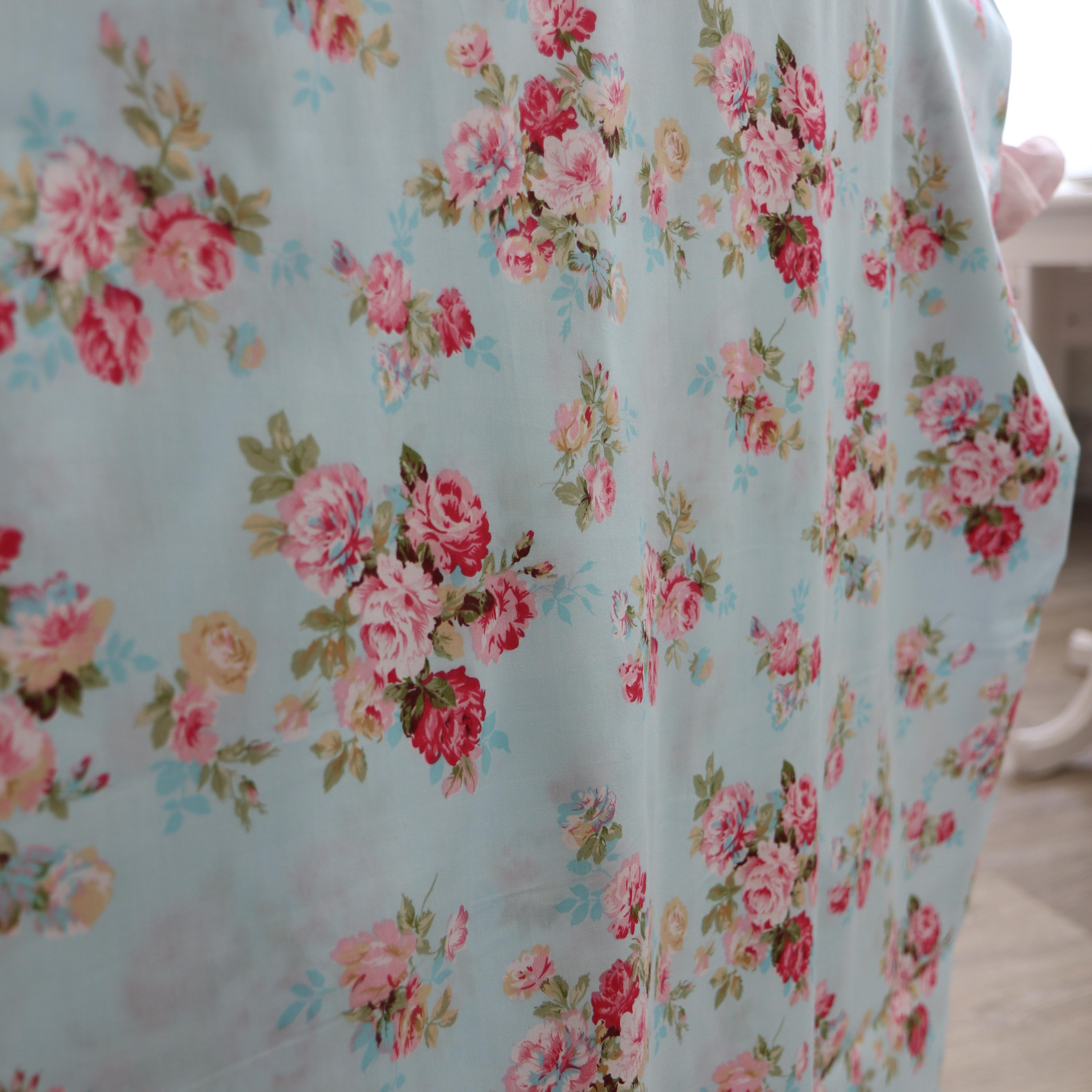 картинка Ткань хлопок "Елена Бирюзово-голубой" . от магазина Ариши Рукодельные нежности