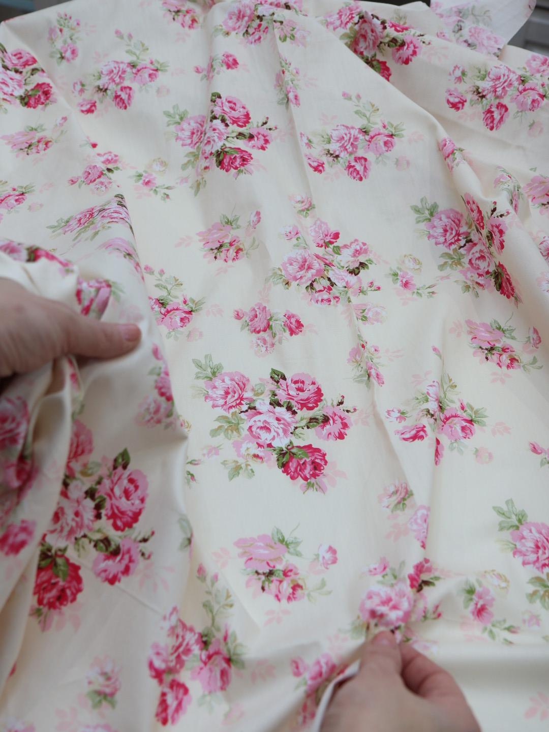 картинка Ткань хлопок "Елена"  цвет   э к р ю. от магазина Ариши Рукодельные нежности