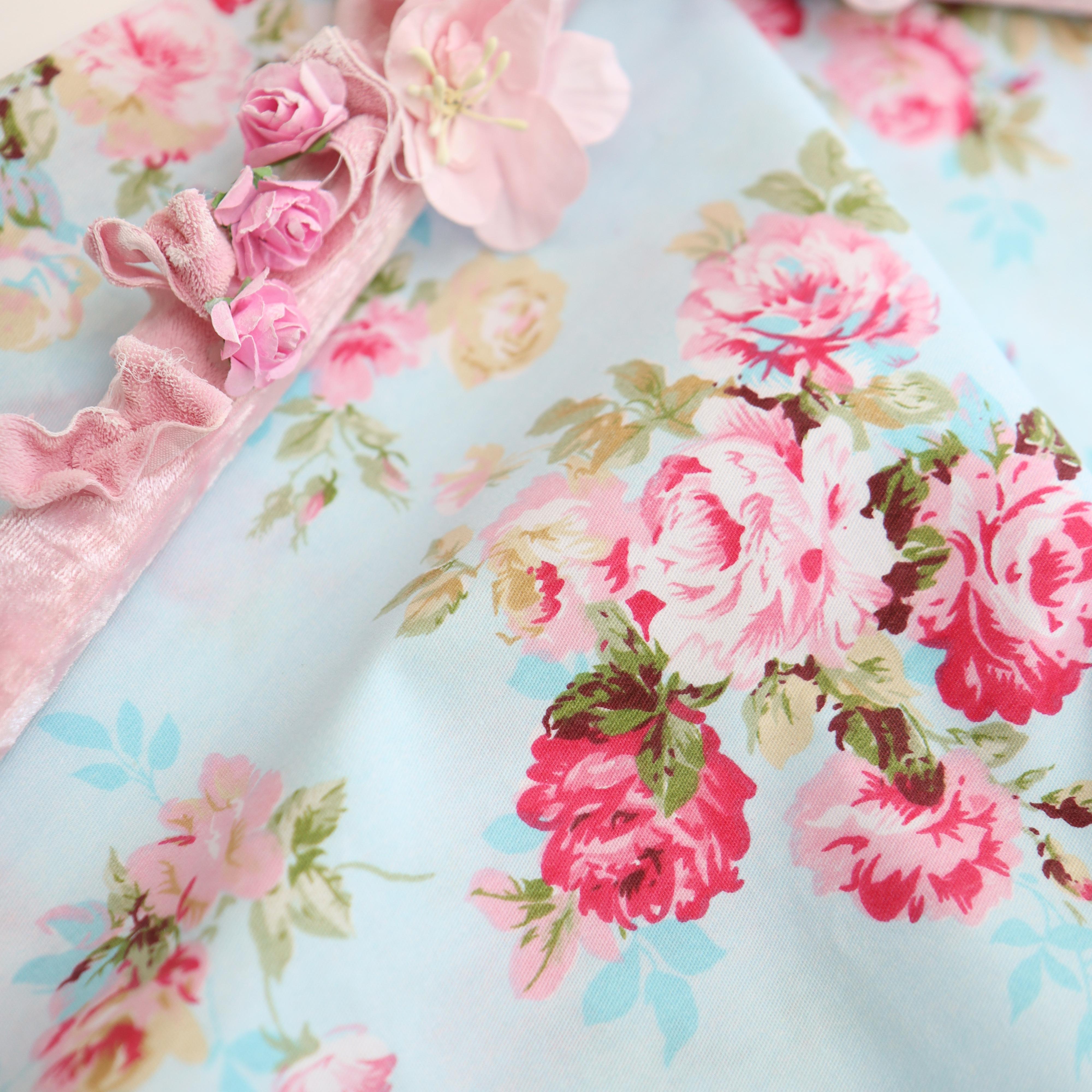 картинка Ткань хлопок "Елена Бирюзово-голубой" . от магазина Ариши Рукодельные нежности