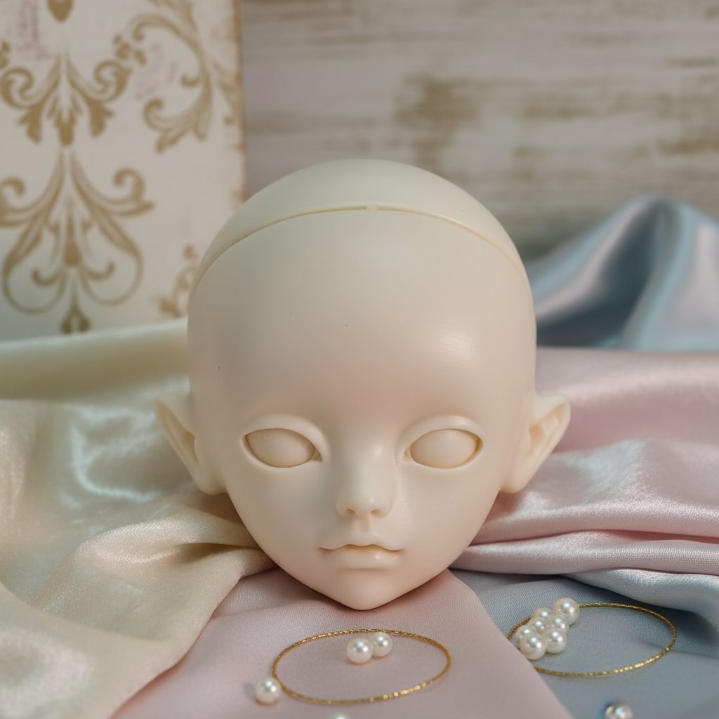 Детальное фото декоративной фигурки "Заготовка голова куклы #8. Размер 3,5см×3см, цвет слоновой кости. " из пластика - магазин Ариши
