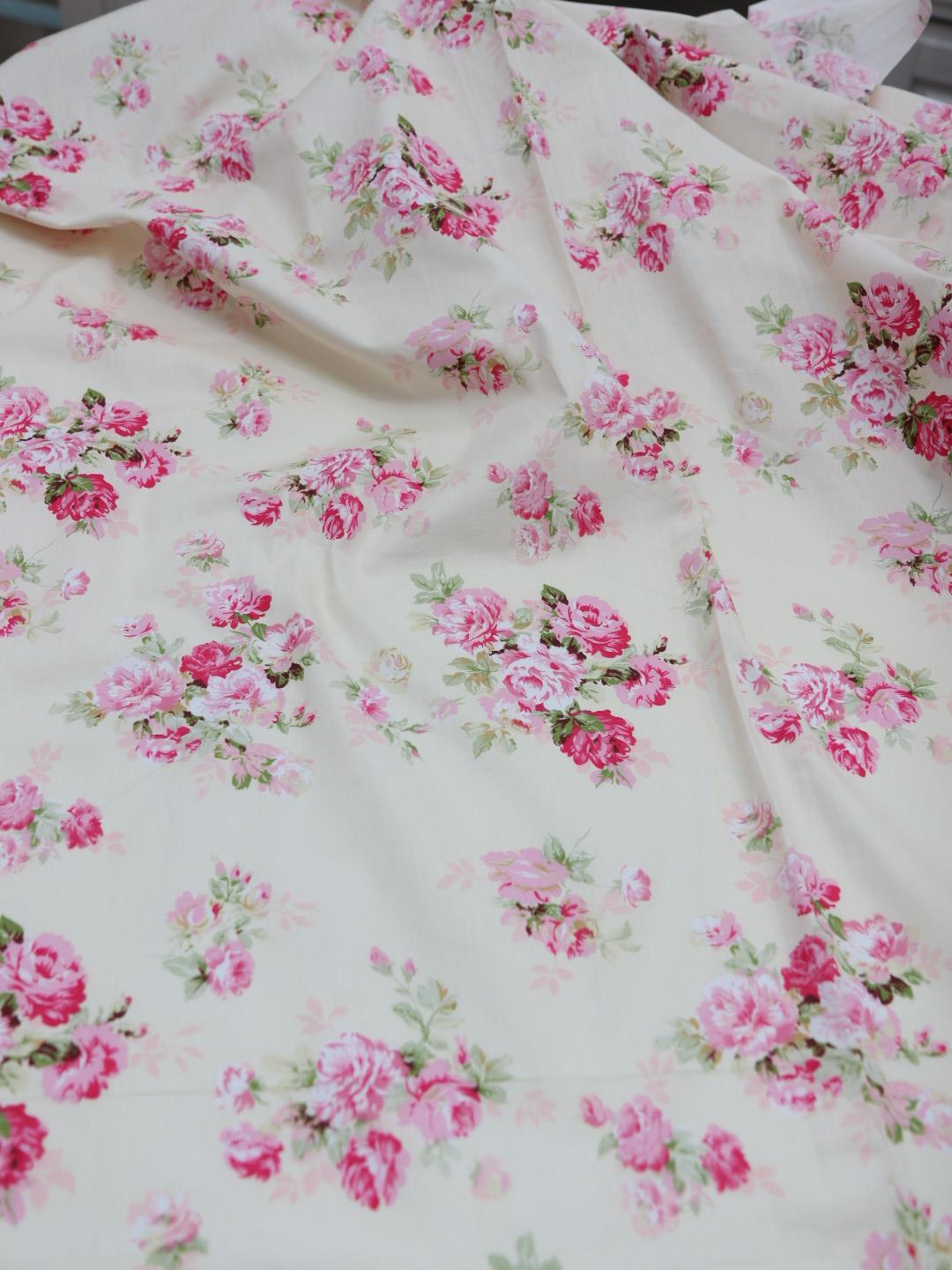 картинка Ткань хлопок "Елена"  цвет   э к р ю. от магазина Ариши Рукодельные нежности